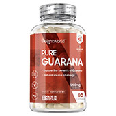 front view of weightworlds Pure guarana capsules bottle front view of weightworlds Pure guarana capsules bottle