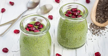 Matcha Tea and Chia Seed Pudding