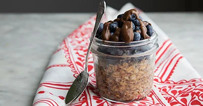 Overnight Oats With Blueberries & Cocoa (No Scales)