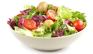 salad bowl to show that you can use spirulina for Vinaigrette Salad Dressing