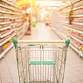 image of a shopping trolley in a supermarket to show how to shop