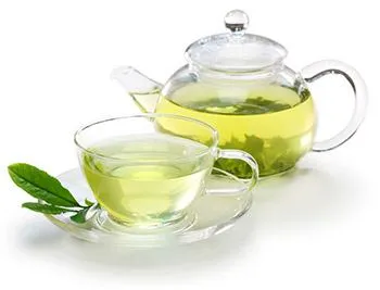 image of cup and teapot of green tea for morning detox