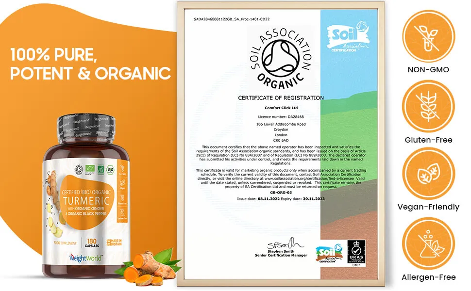 Organic Turmeric Capsules with Black Pepper
