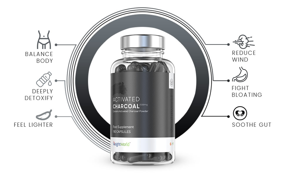 Activated Charcoal Excessive Wind & Bloating Capsules WeightWorld