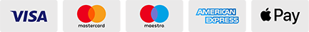 logo of visa, mastercard, maestro, american express, paypal and faster payments