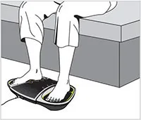 Sitting position to be maintained while using the Circulator Leg Circulation Machine