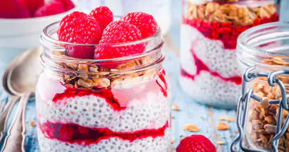 Chia Seed, Vanilla and Raspberry Pudding