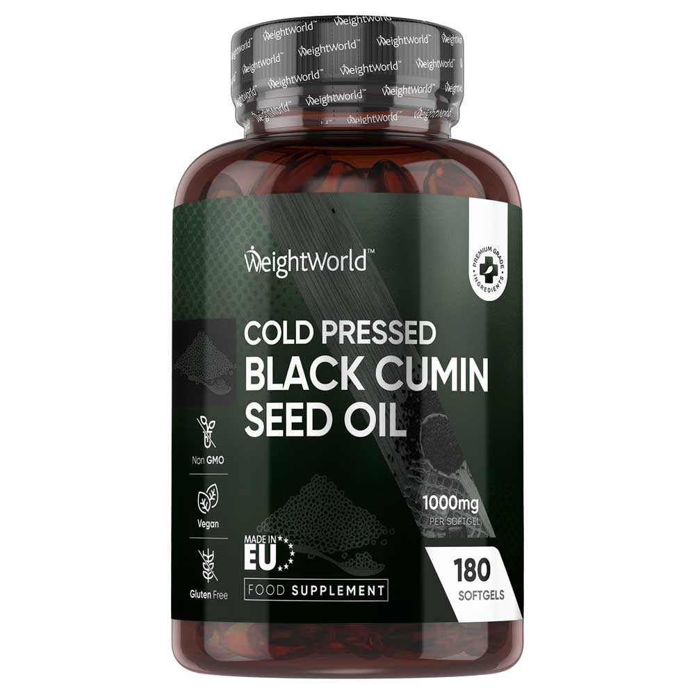 Bottle of WeightWorld Black Cumin Seed Oil Capsules