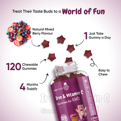 Features of our Iron Gummies for Kids with Vitamin C