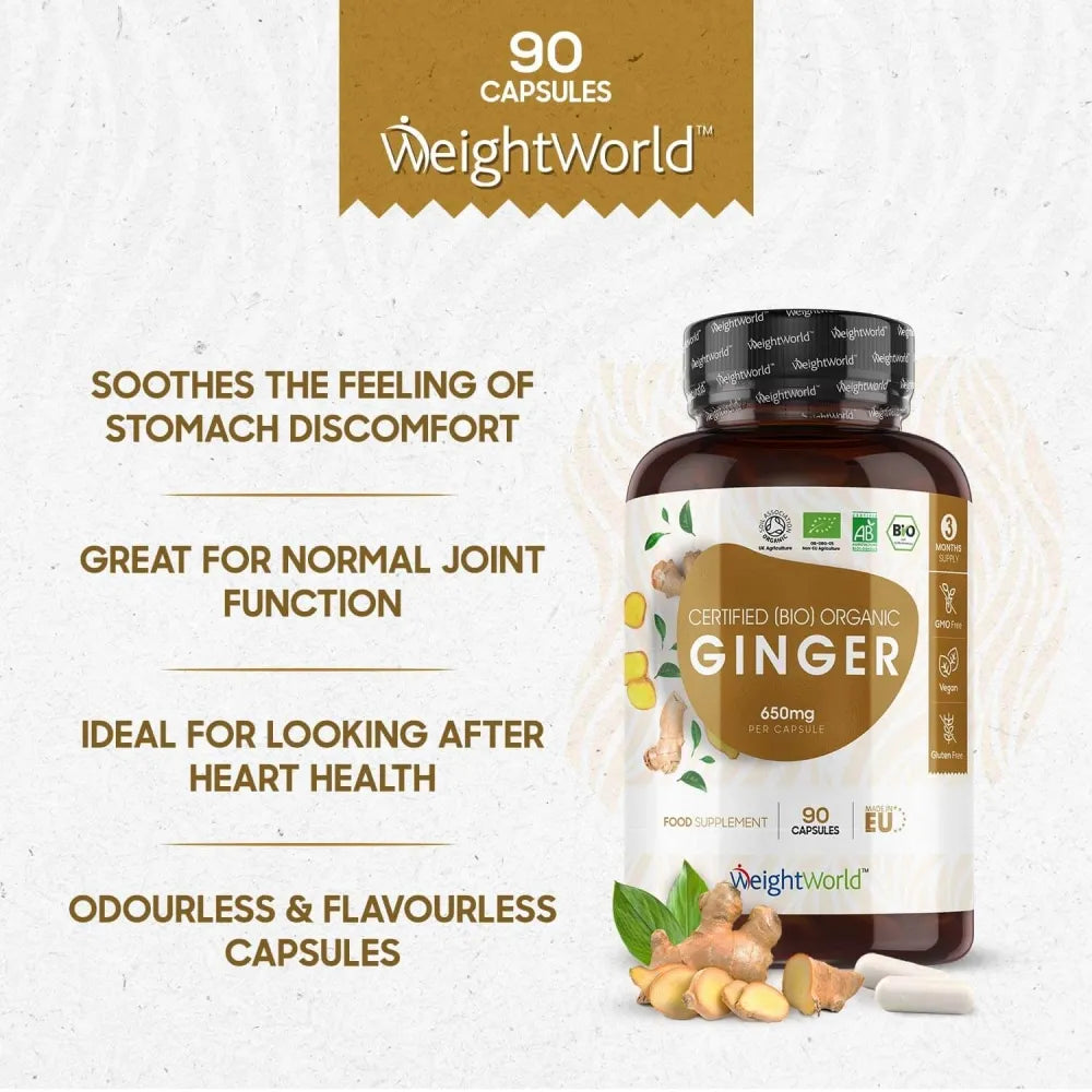 Benefits of our organic ginger supplement