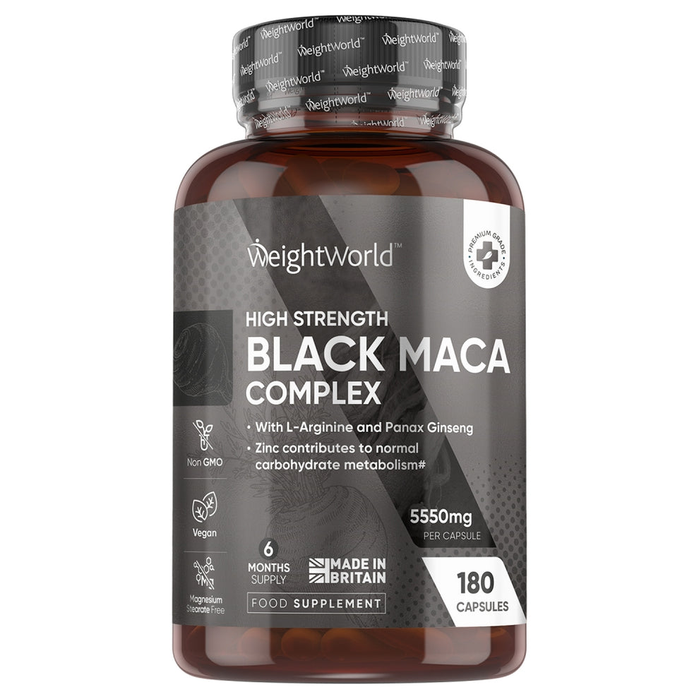 Black Maca Root Complex | 5550mg 180 Capsules | WeightWorld