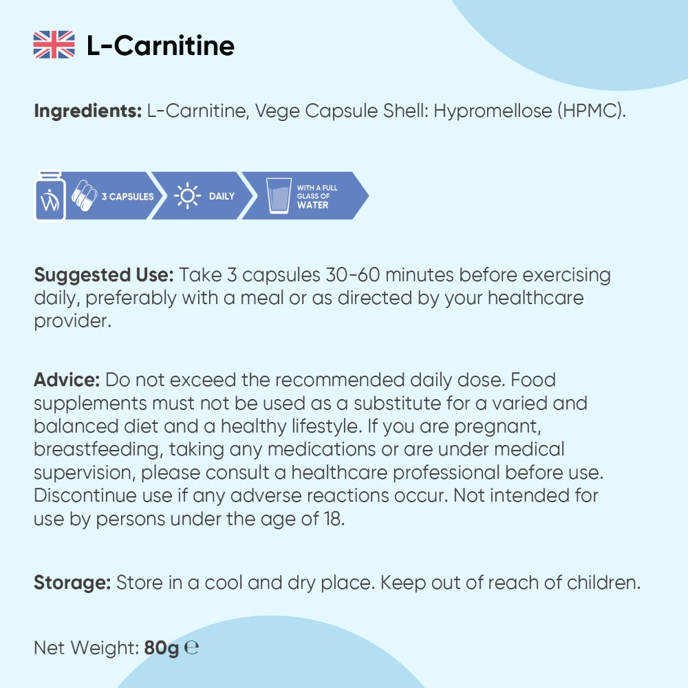 L-Carnitine Capsules | 2000mg 120 Capsules | WeightWorld L-Carnitine Capsules | 2000mg 120 Capsules | WeightWorld